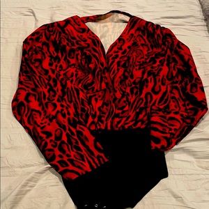 Red leopard bodysuit